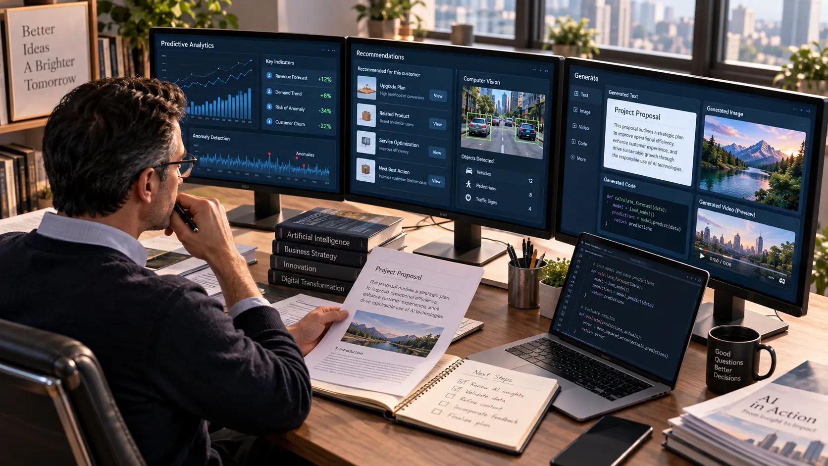 AI and generative AI examples used in a modern workplace