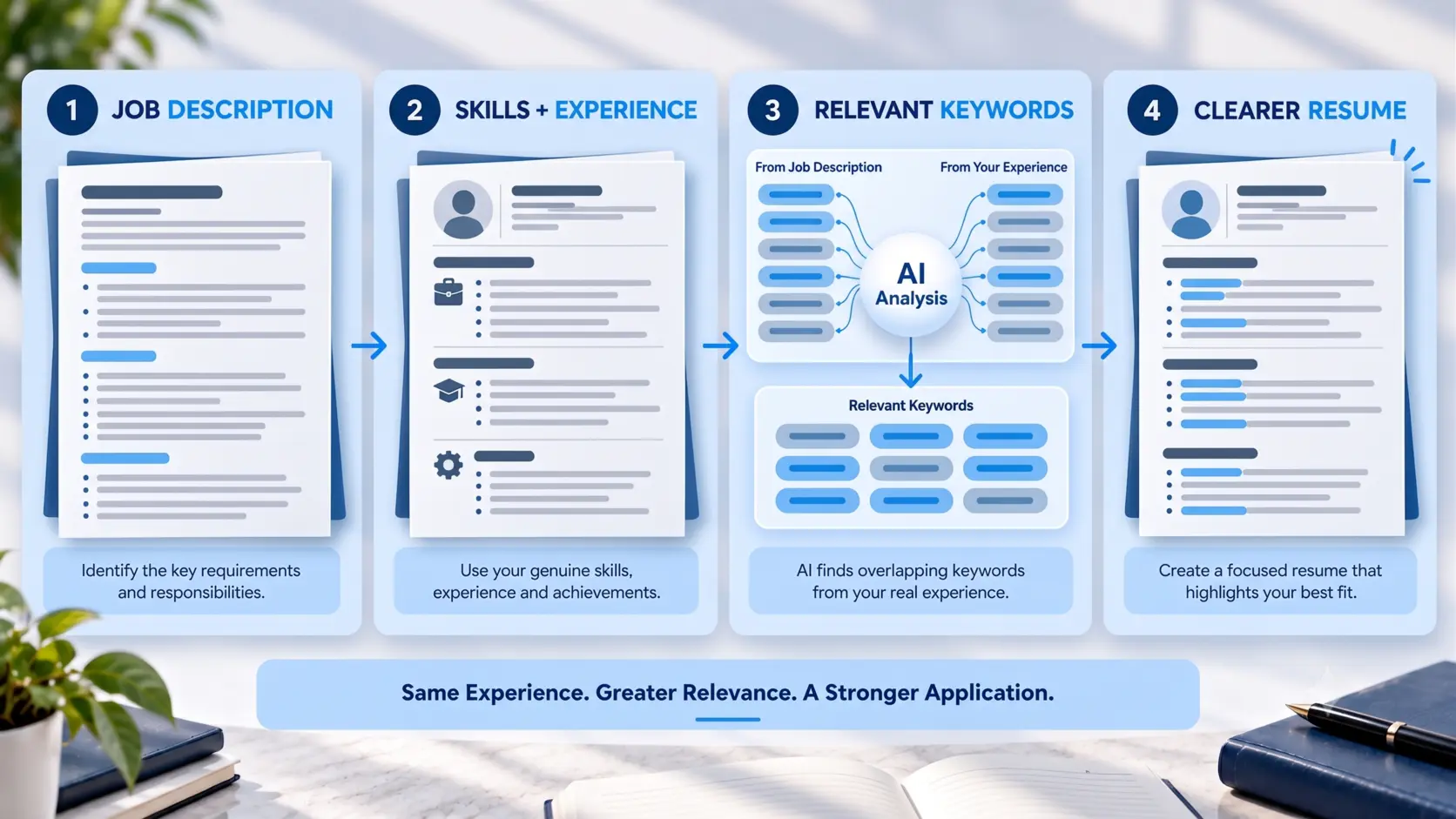 AI resume keyword analysis for tailoring a resume to a job description