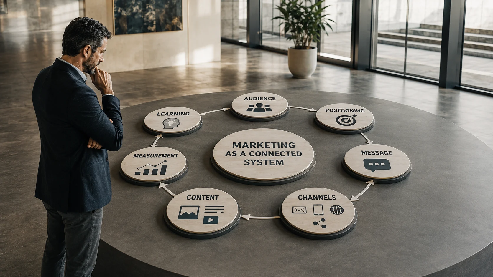 Marketing as a connected system of audience, content, digital channels and measurement