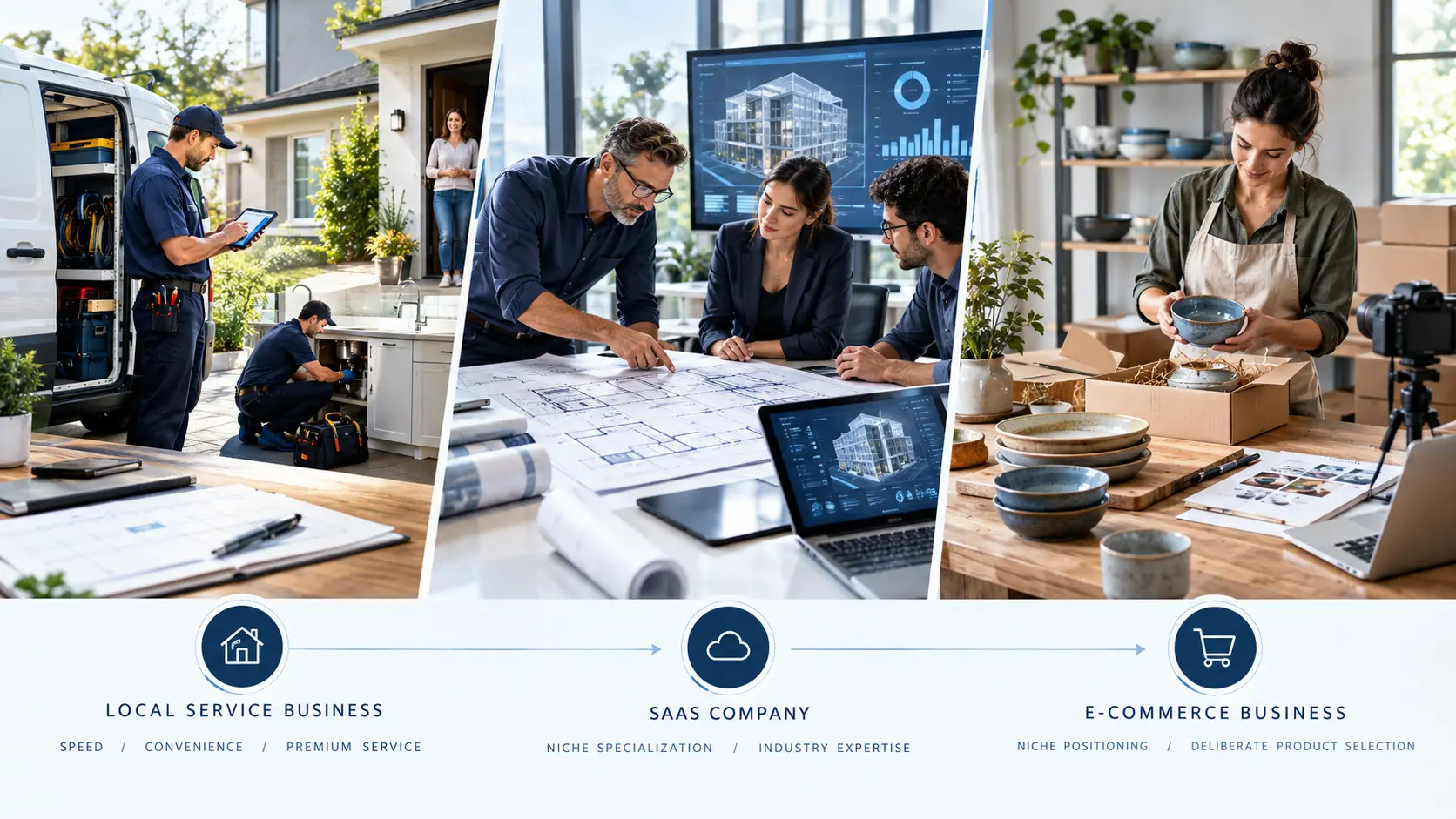 Business strategy examples for service, SaaS, and e-commerce companies