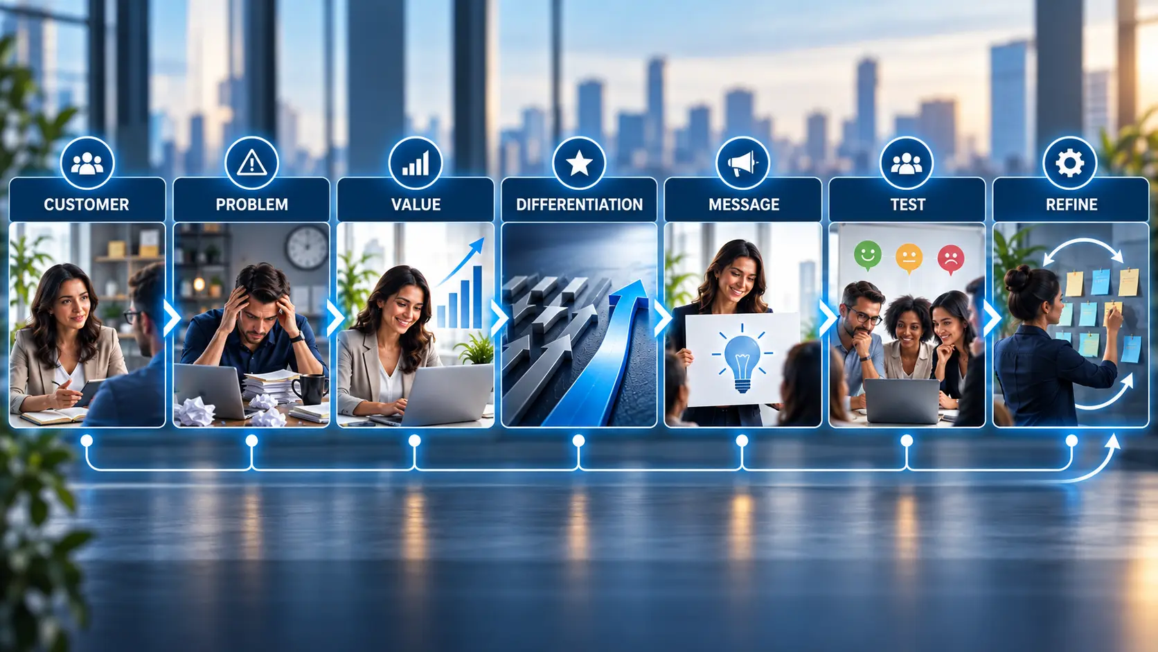 Business value proposition process from customer research to clear differentiated messaging