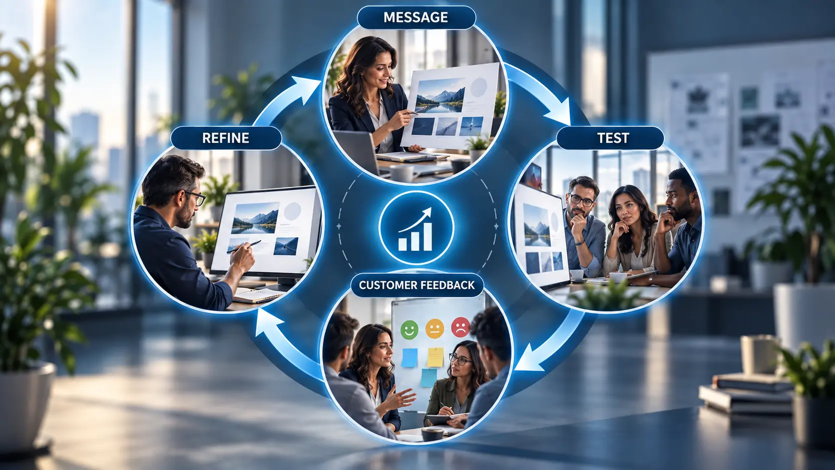 Business value proposition testing and refinement cycle using customer feedback