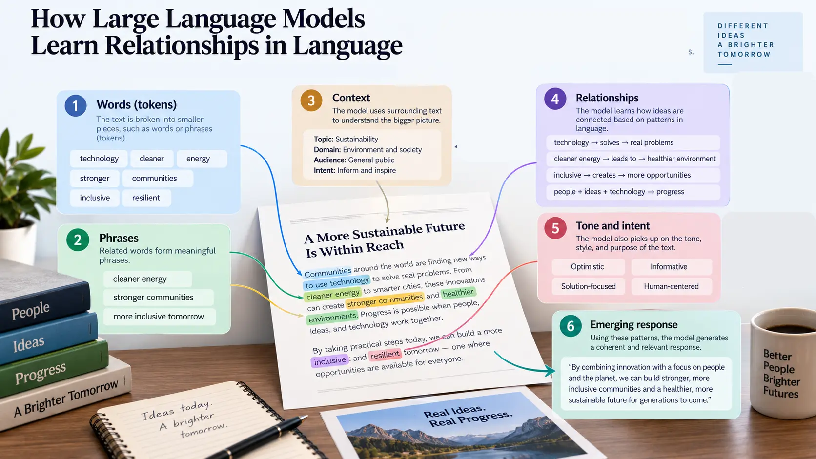 Large language models using context and language patterns to generate useful responses