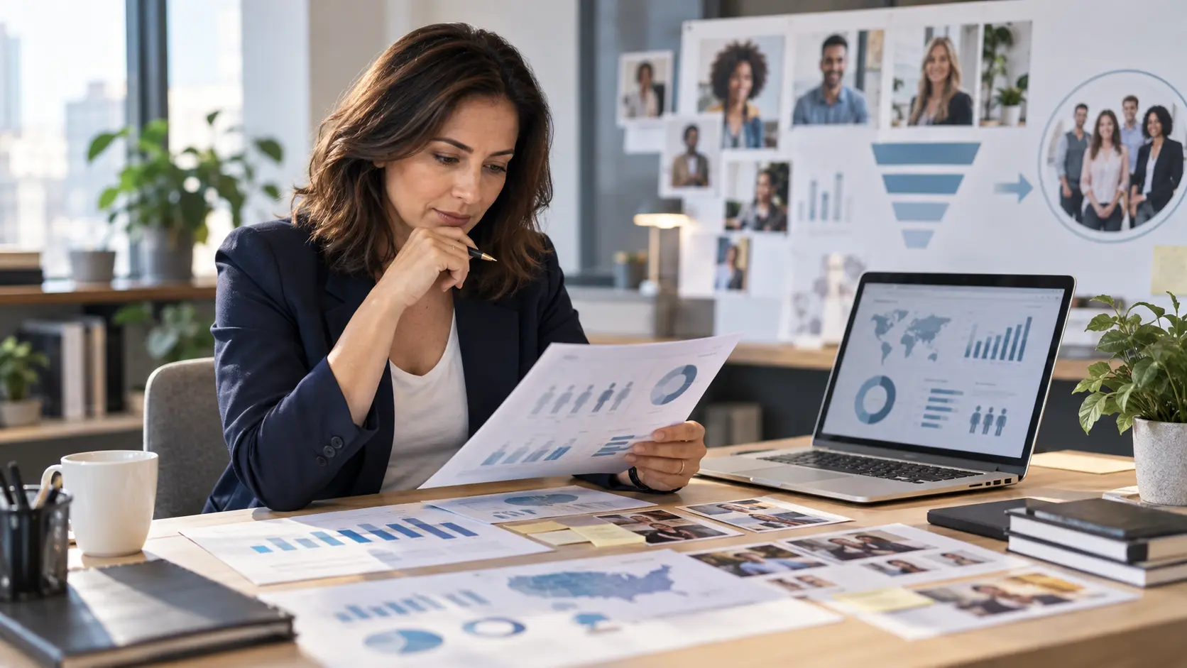 Business owner researching a target market and ideal customer