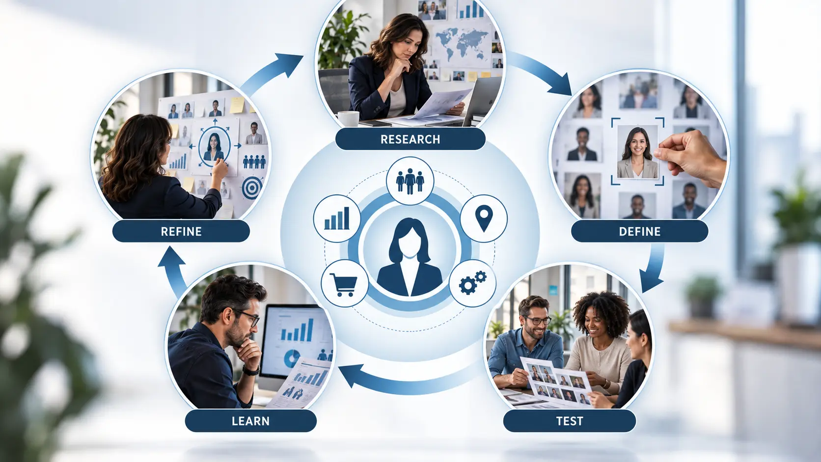 Target market research testing and refinement cycle